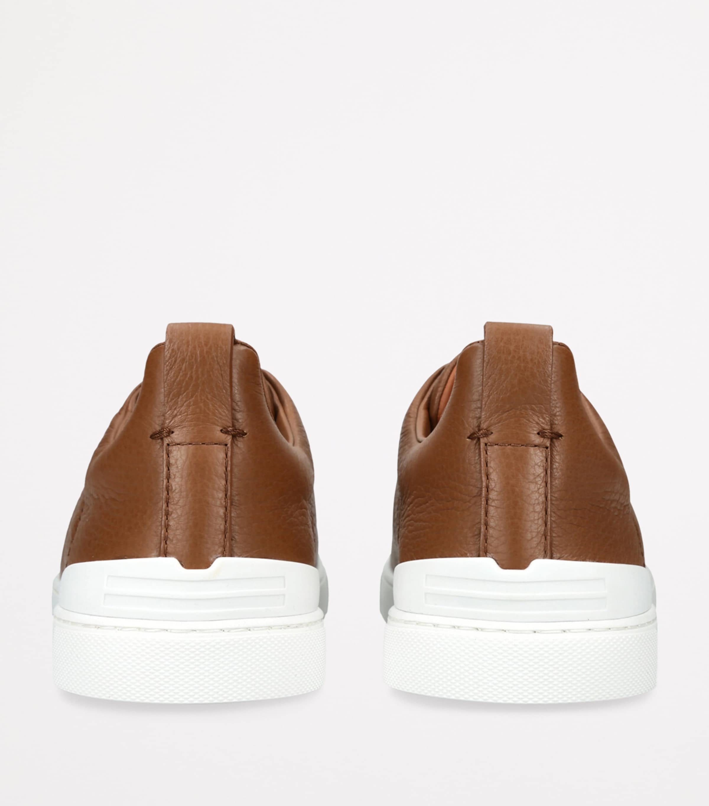 Leather Triple Stitch Sneakers RUST Image 2