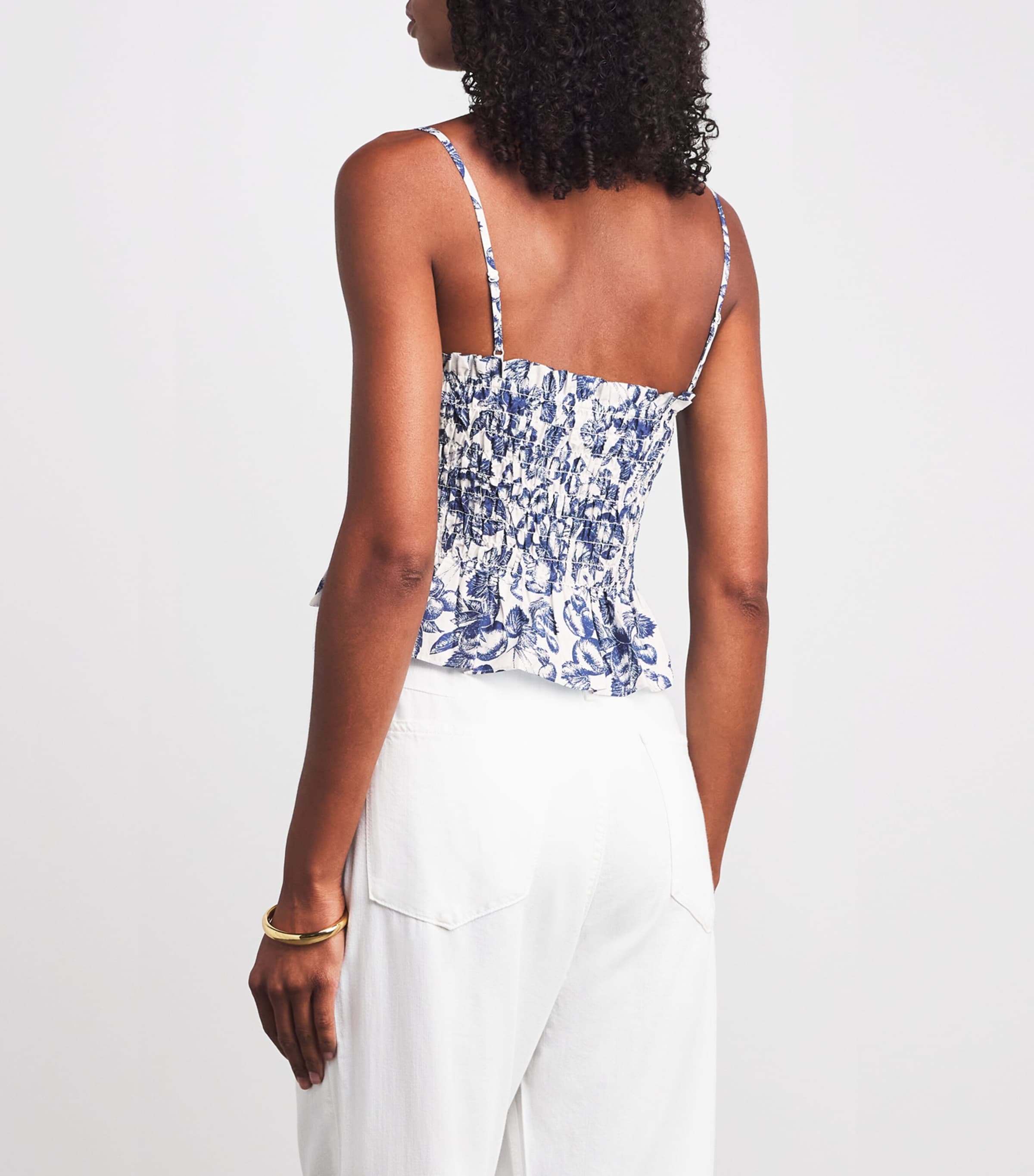 Cotton Printed Crop Top BLUE FRUITS PRINT Image 4