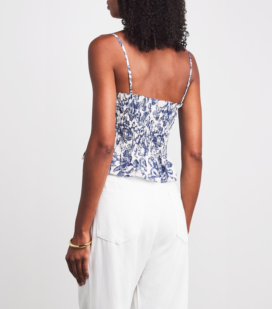 Cotton Printed Crop Top BLUE FRUITS PRINT Image 4