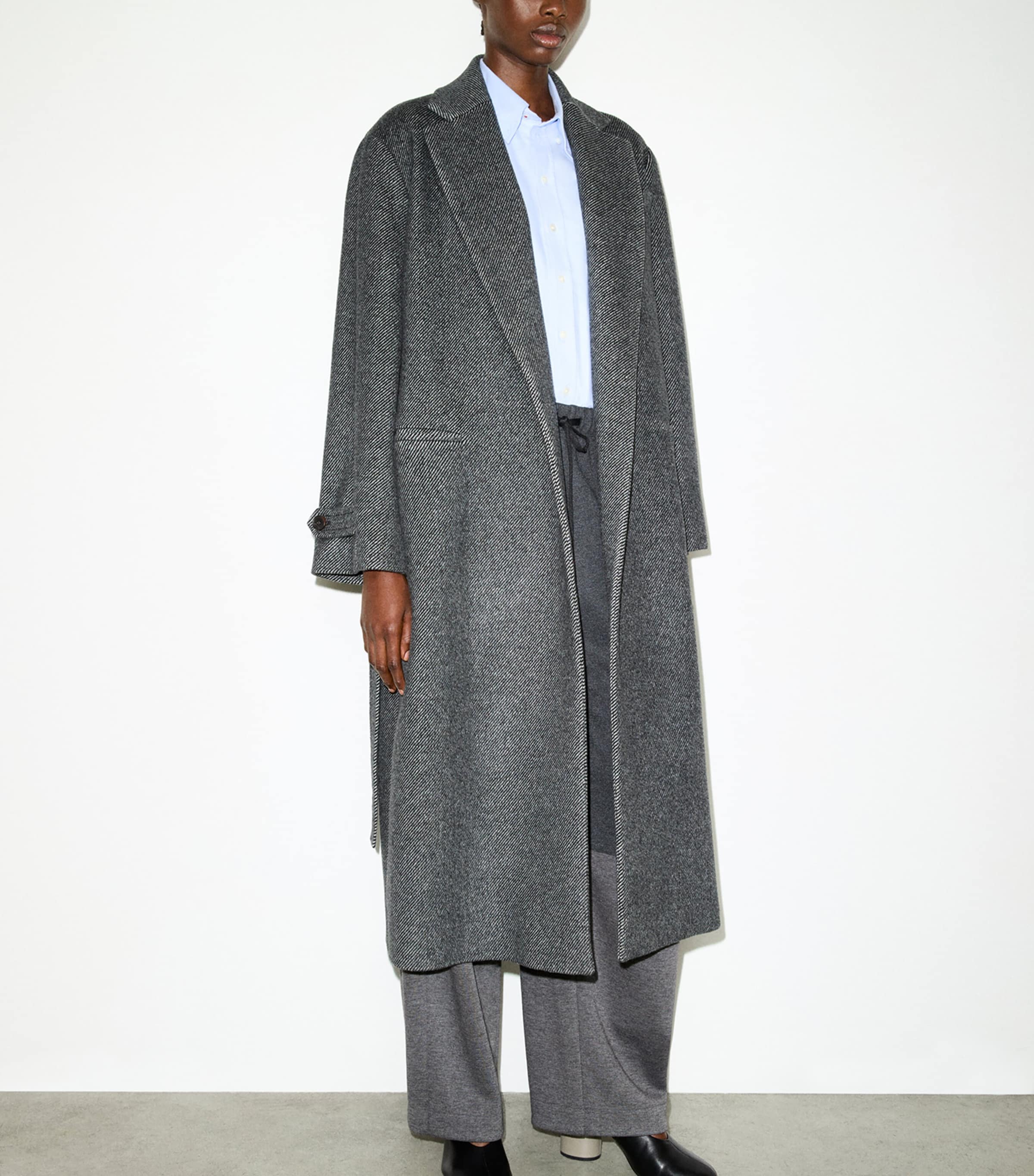 MAX&Co. Womens Virgin Wool Belted Coat Black Image 3