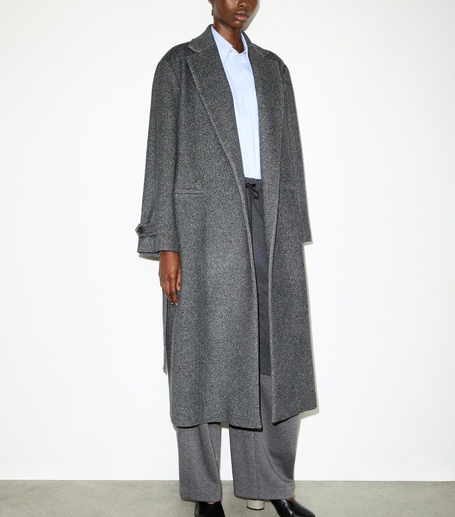 MAX&Co. Womens Virgin Wool Belted Coat Black Image 3