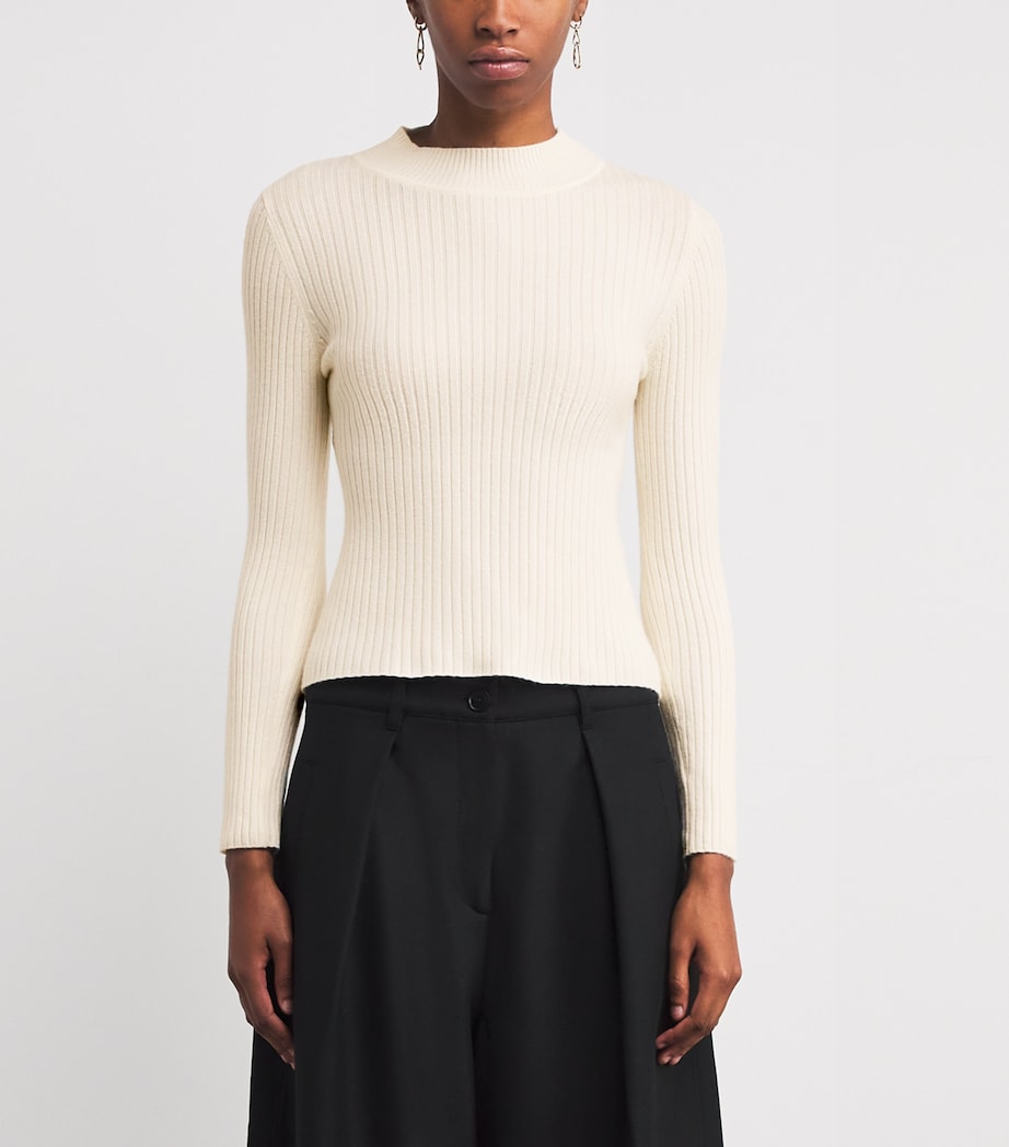 Tie-Back Rollneck Top ECRU Image 3