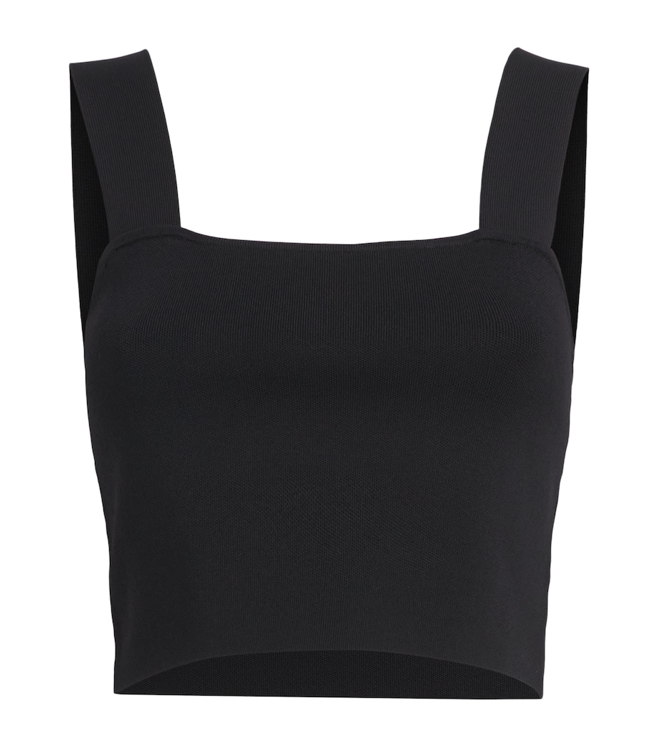 Maje Womens Square-Neck Crop Top Black Image 1