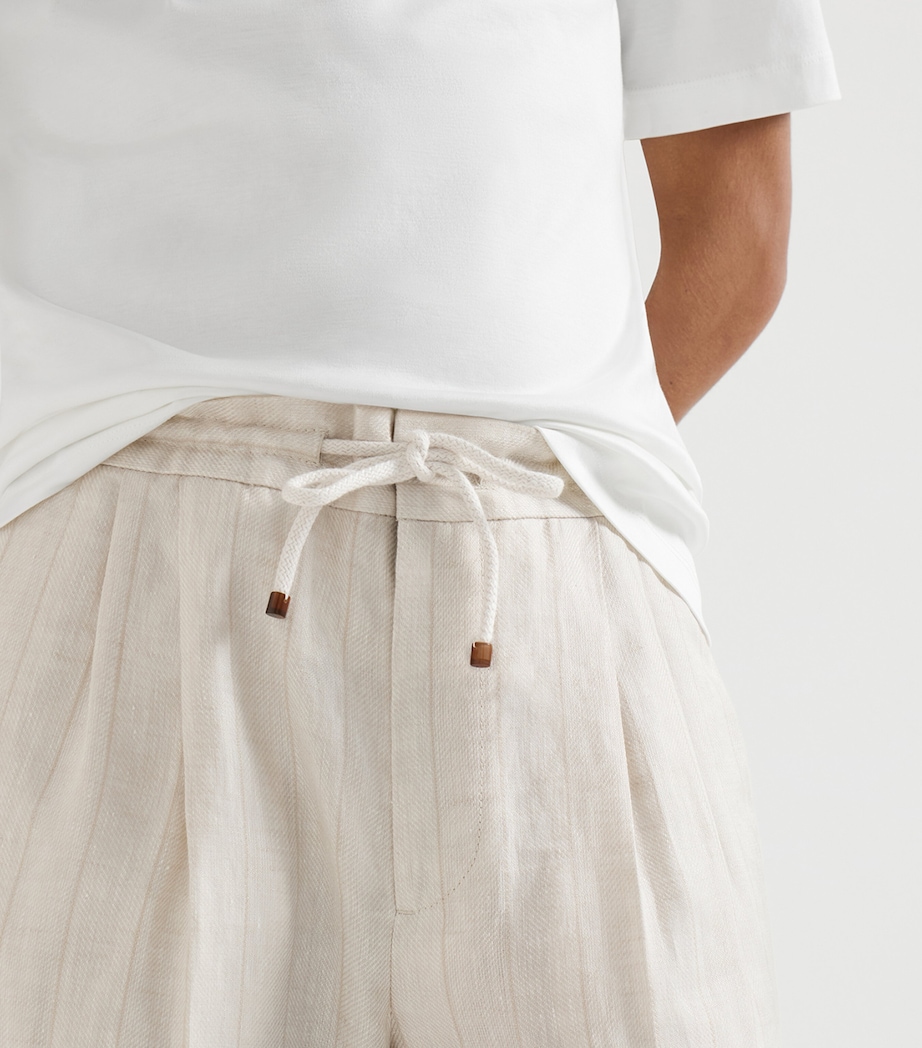 Brunello Cucinelli Mens Linen Drawstring Trousers Image 6
