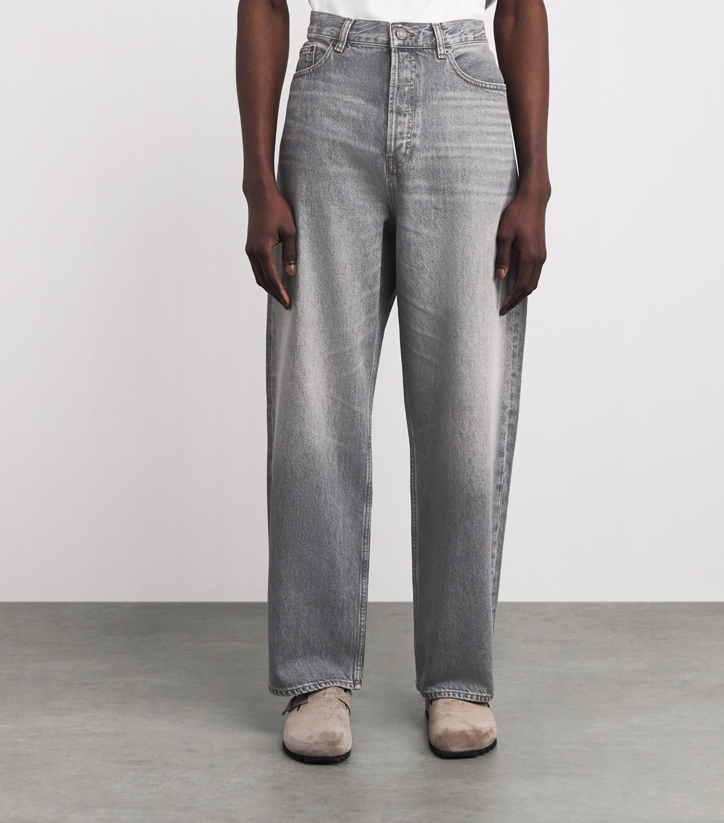 FRAME Mens Acid-Wash Baggy Jeans Ironclad Image 4