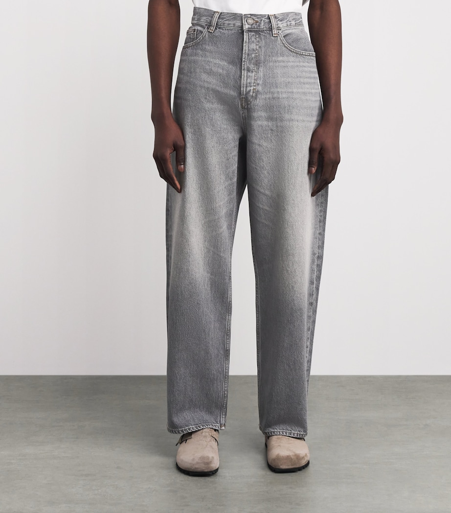 FRAME Mens Acid-Wash Baggy Jeans Ironclad Image 4