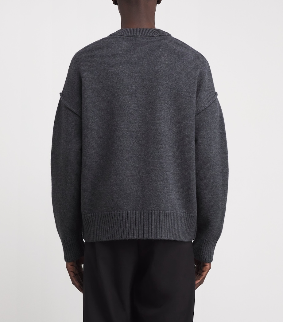 Wool Ami de Coeur Sweater 084 HEATHER GREY Image 4