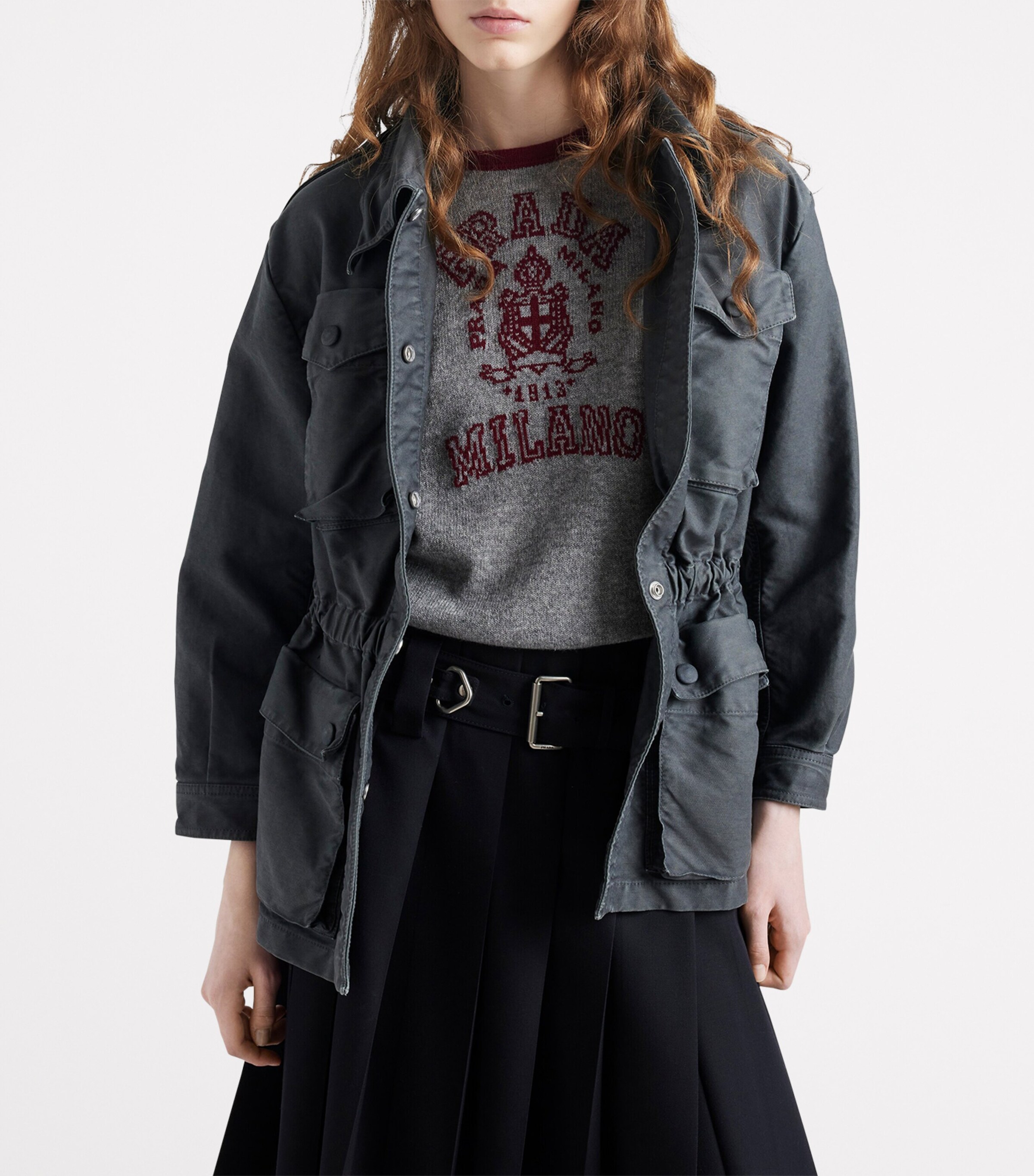 Prada Womens Cashmere Logo Sweater Image 3