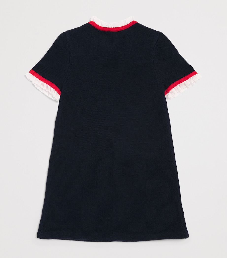 Self-Portrait Kids Bow-Detail Dress (3-12 Years) Navy Image 2