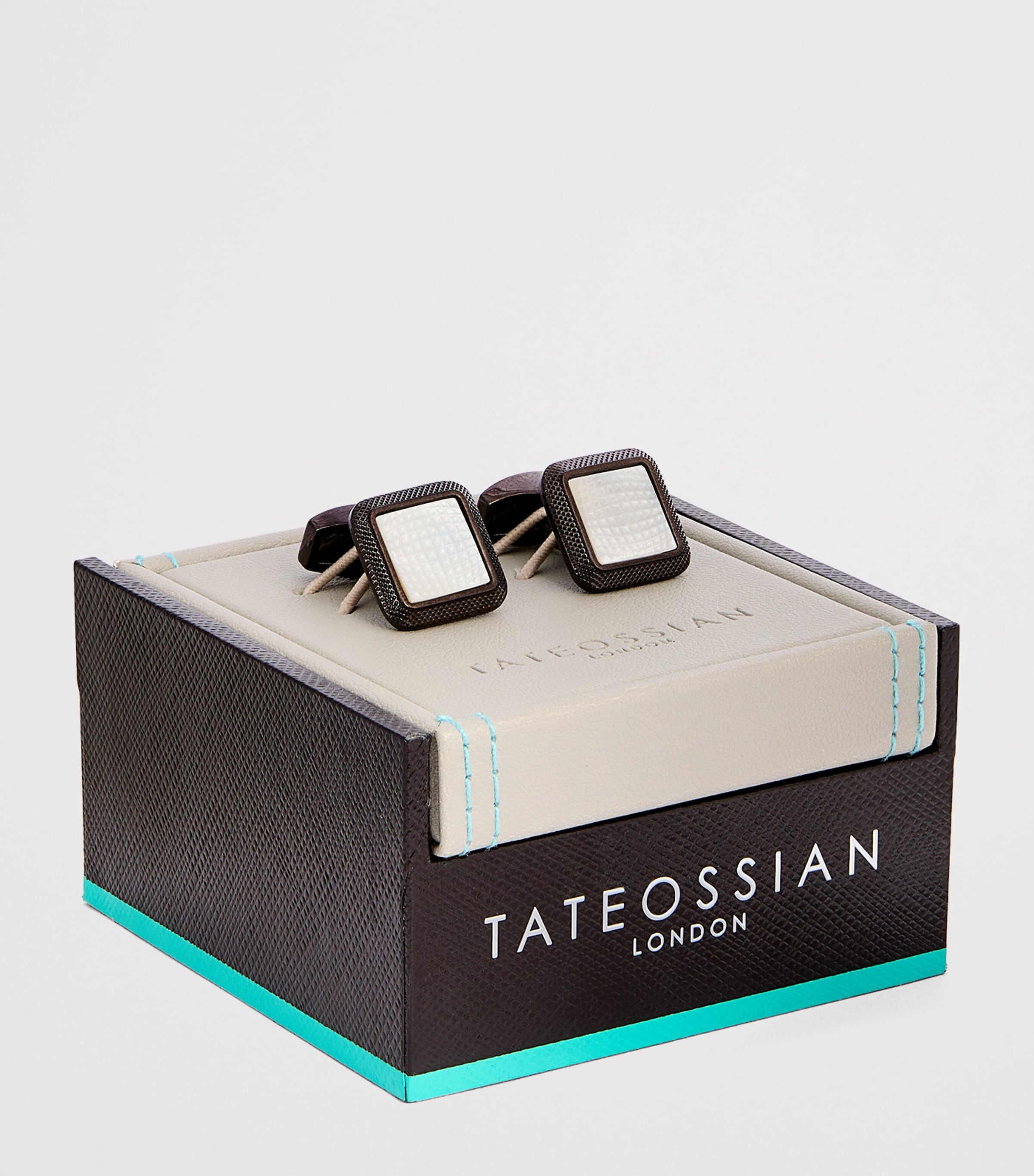 Spazio Square Mother-of-Pearl Cufflinks BLACK Image 3