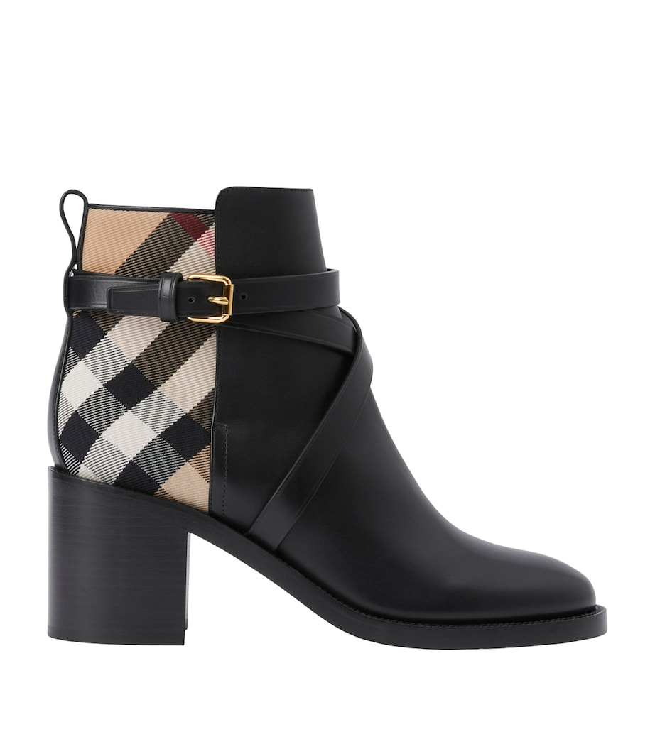 Check Ankle Boots 70 BLACK-ARCHIVE BEIGE Image 1
