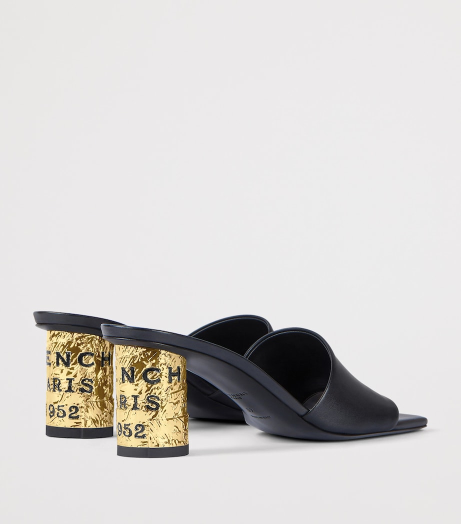 Leather Heeled Mules 65 BLACK Image 4