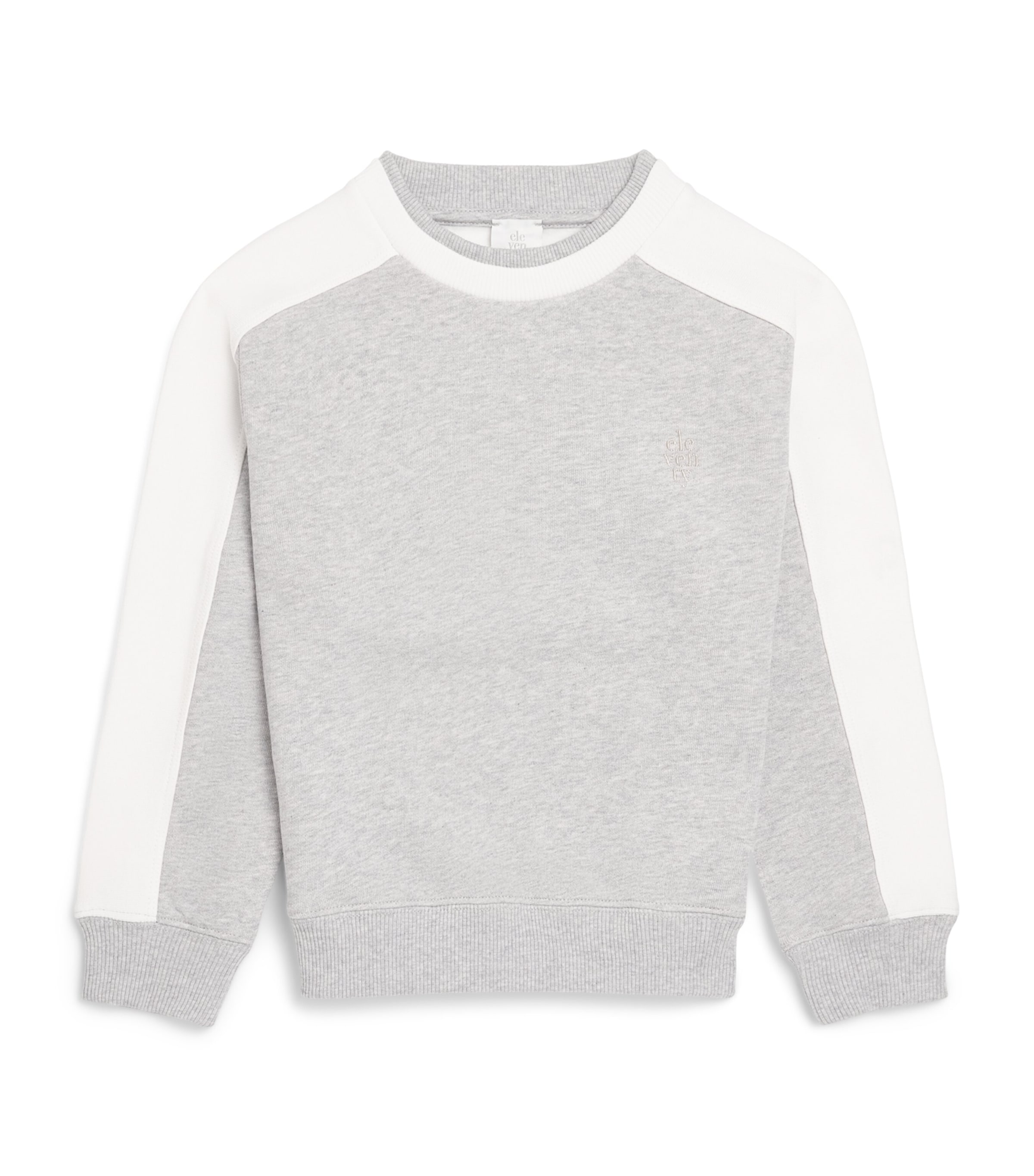 Eleventy Kids Cotton Two-Tone Sweatshirt (2-16 Years) Gri Ch.mel/avo Image 1
