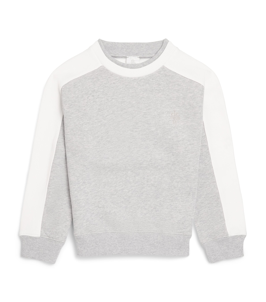 Eleventy Kids Cotton Two-Tone Sweatshirt (2-16 Years) Gri Ch.mel/avo Image 1