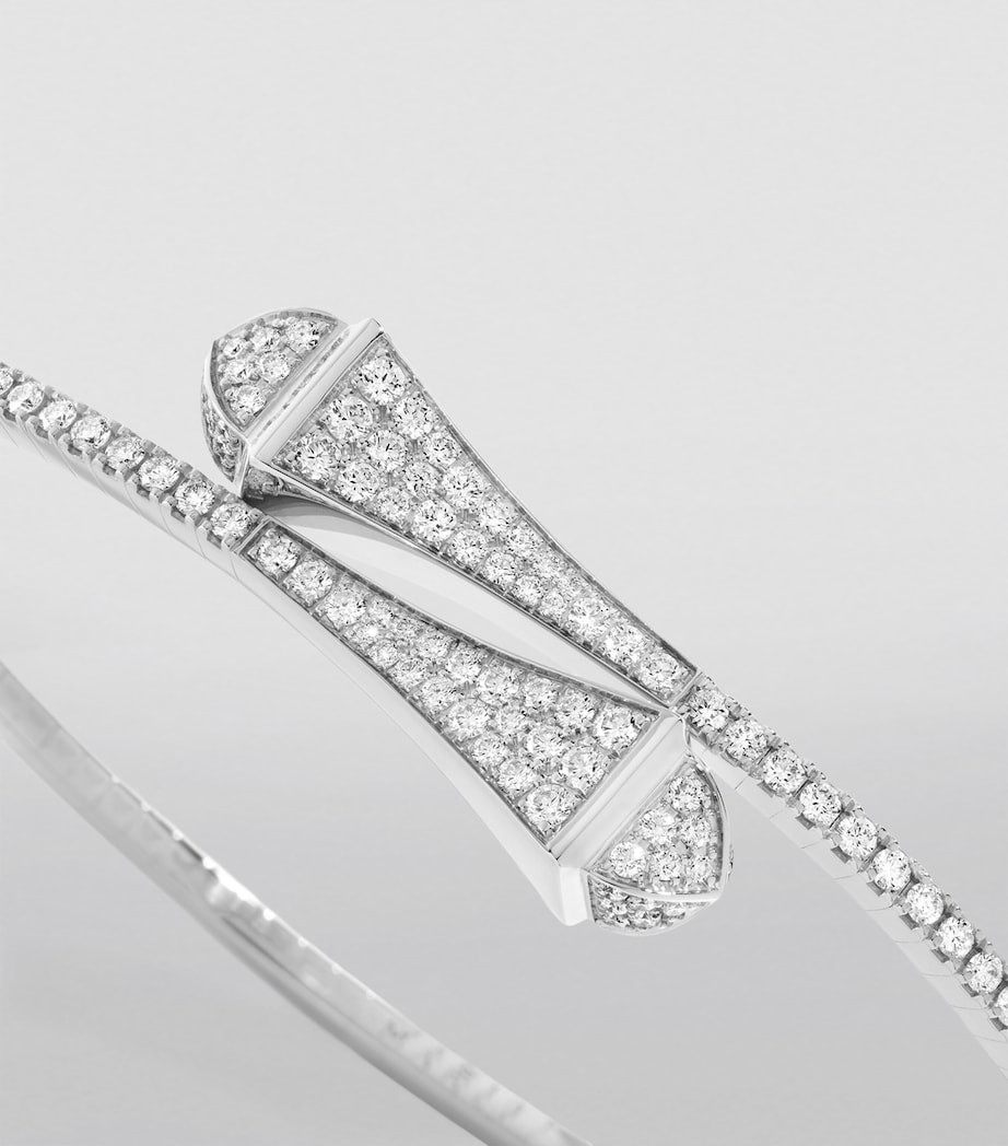 Midi White Gold and Diamond Cleo Slip-On Bracelet WHITE GOLD Image 3
