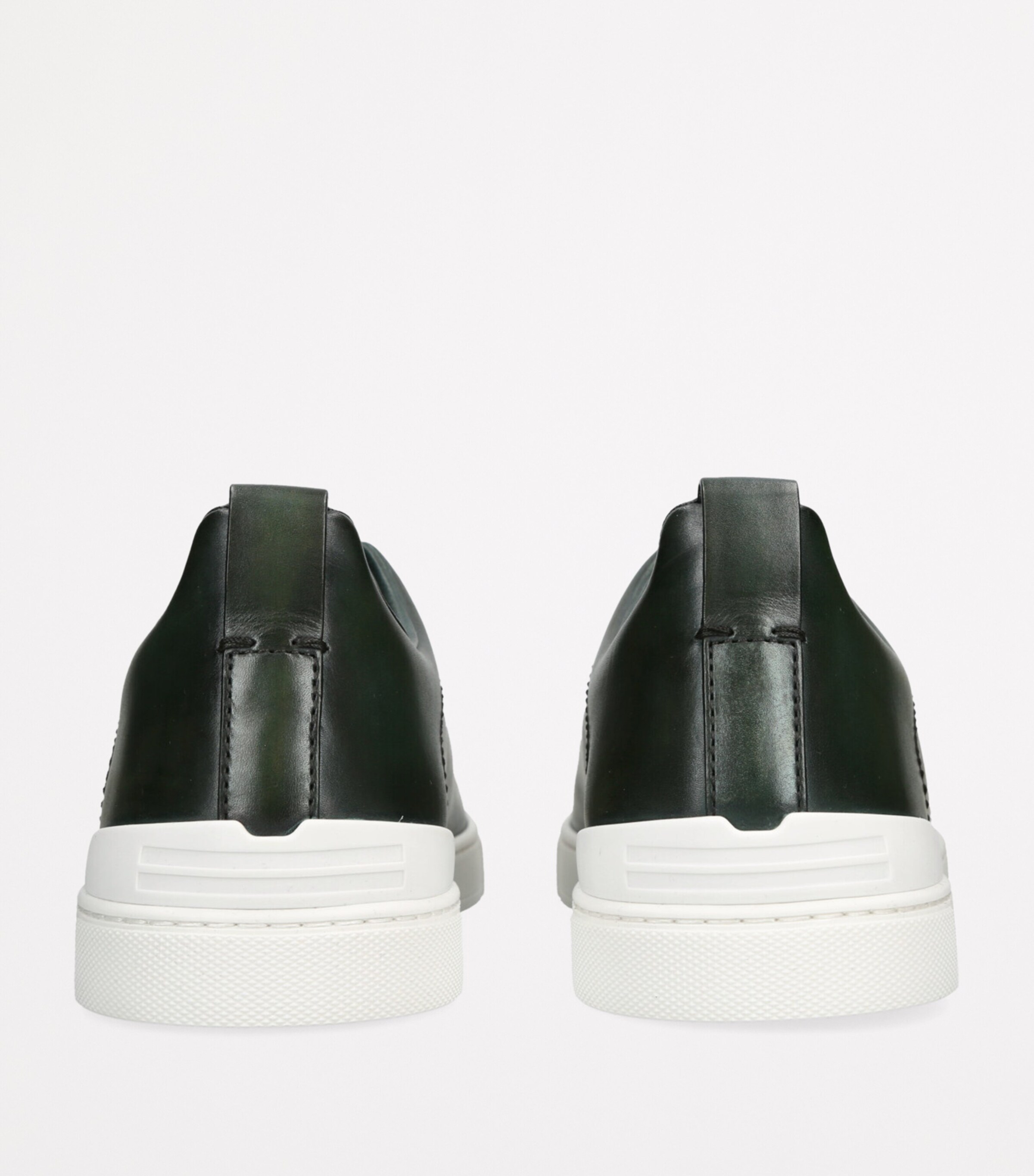 Zegna Leather Triple Stitch Sneakers Green Image 2