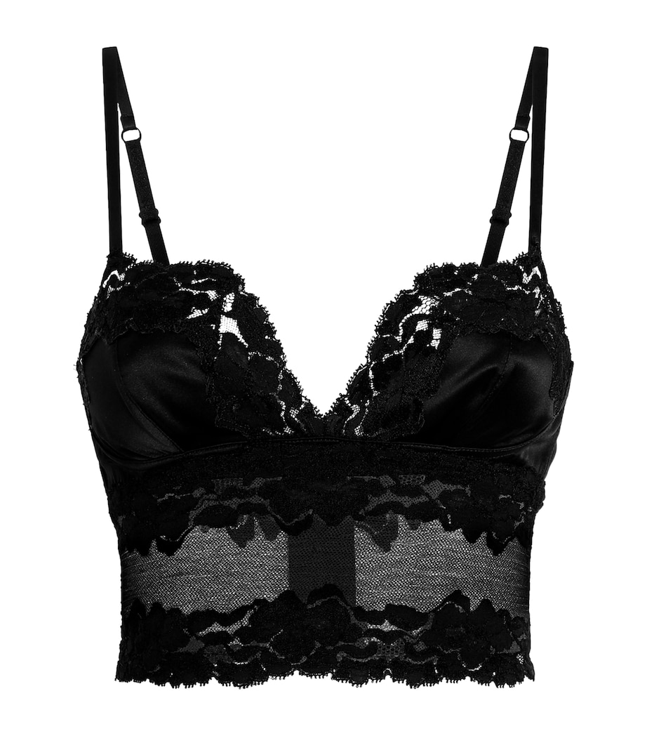 Silk-Blend Lace Bralette Top N0000-BLACK Image 1