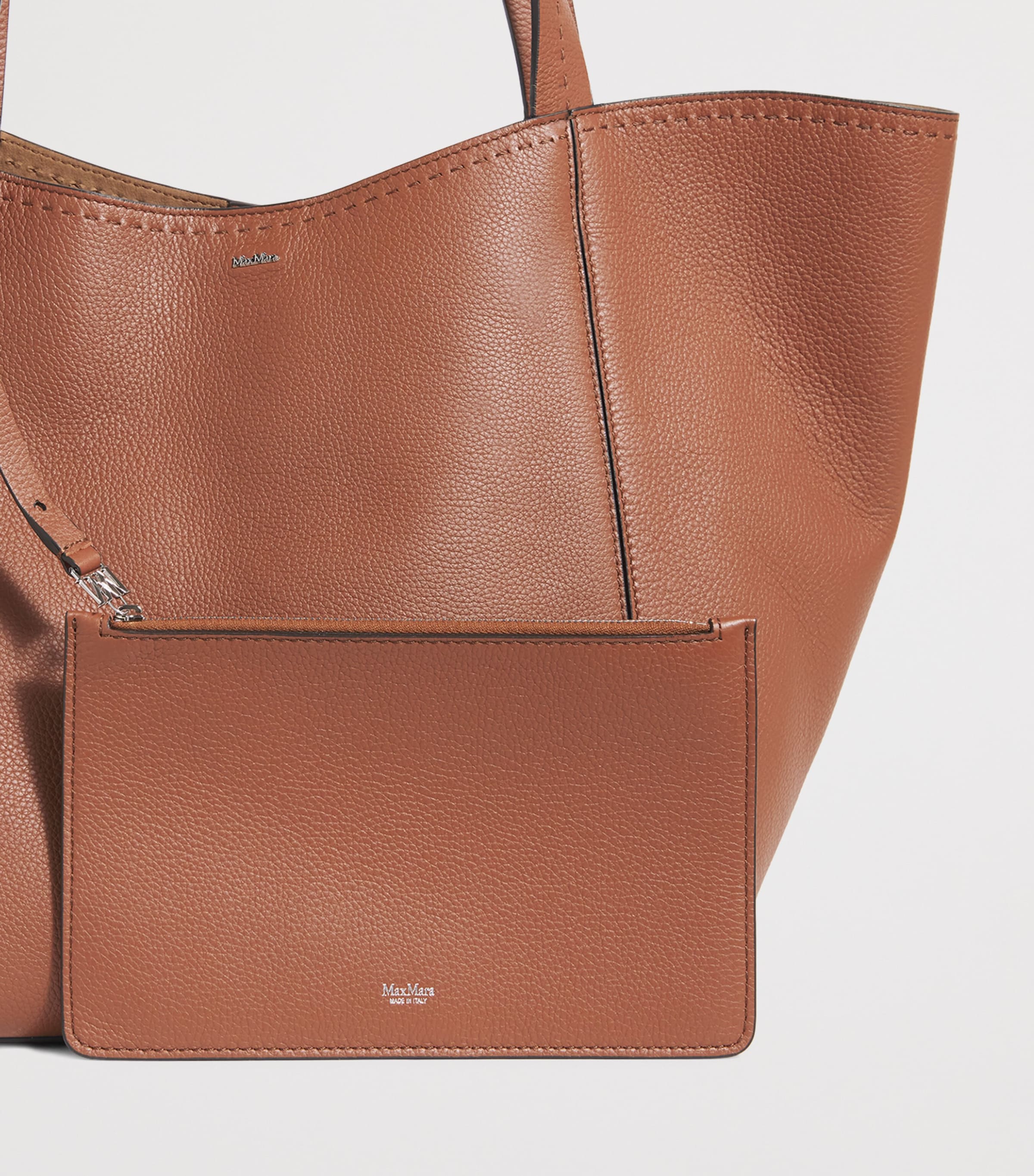 Leather Architepo Tote Bag AMBER BROWN Image 4