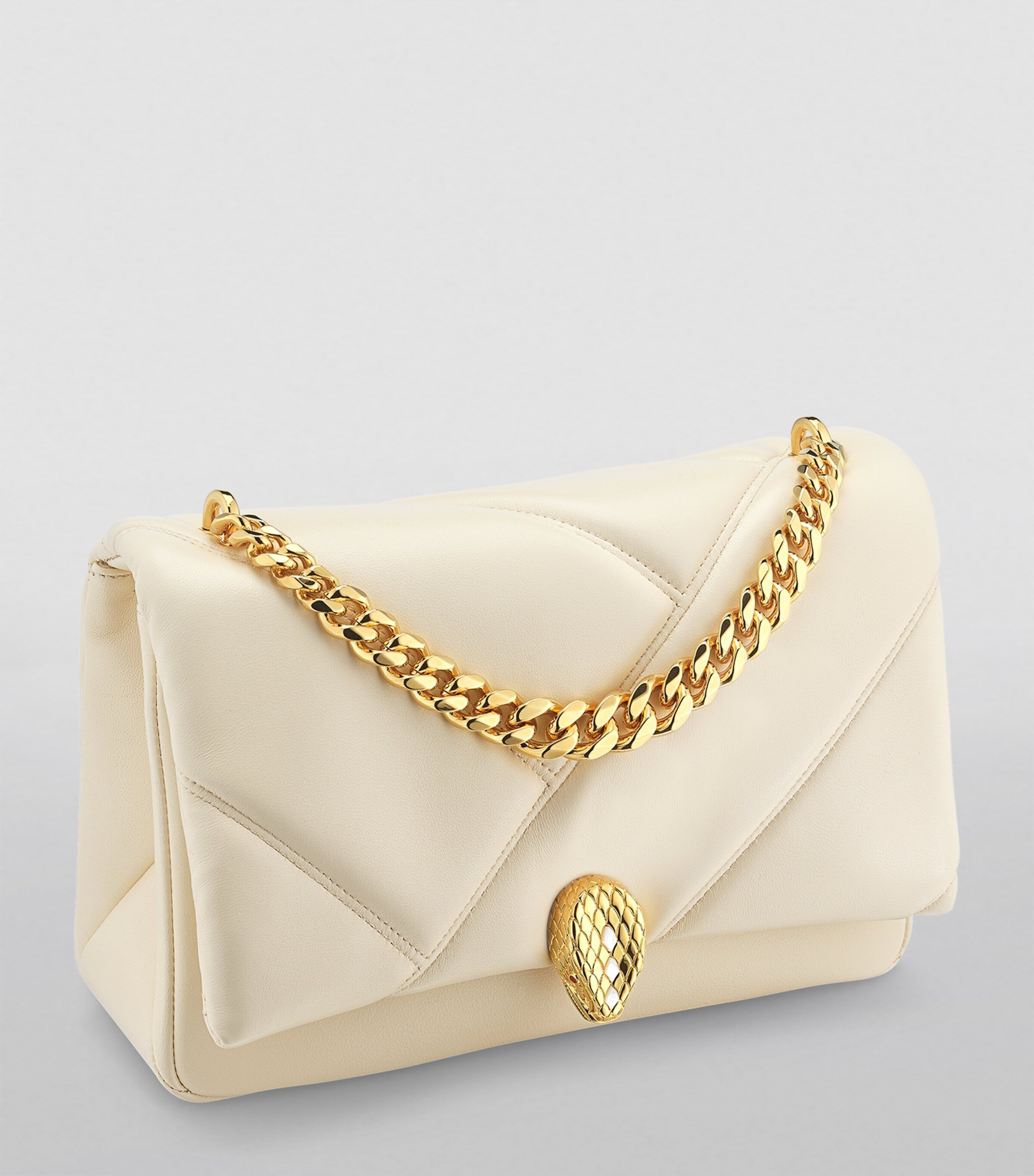 Serpenti Cabochon Maxi Chain Cross-Body Bag WHITE Image 2