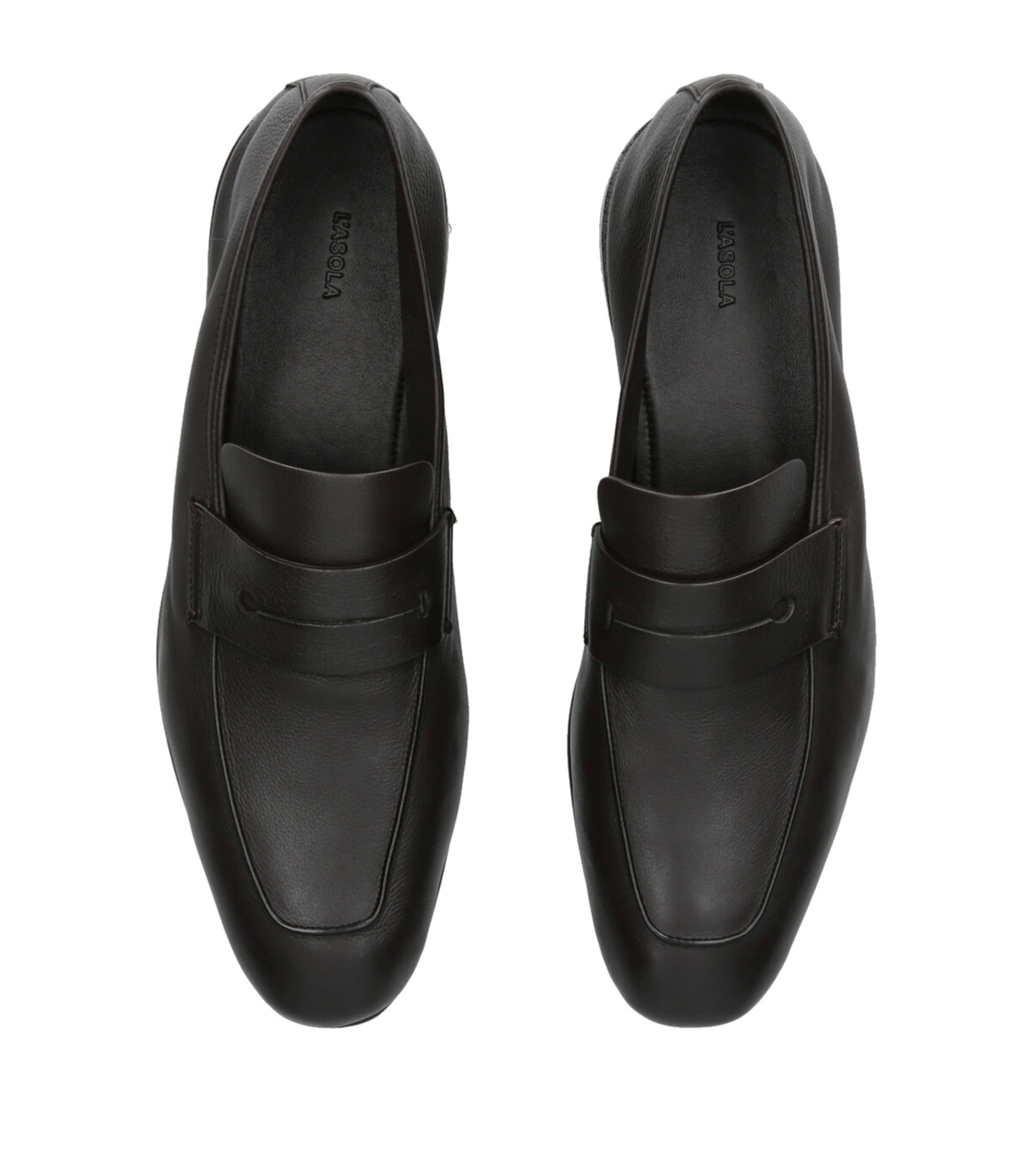 Leather-Cashmere L'Asola SECONDSKIN Loafers DARK BROWN Image 4
