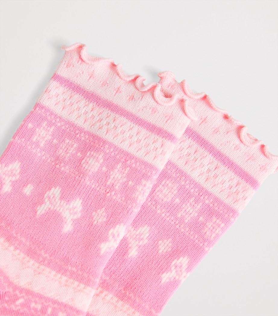 Cotton-Blend Ruffle Socks BUBBLGM BOW FAIRISLE Image 3