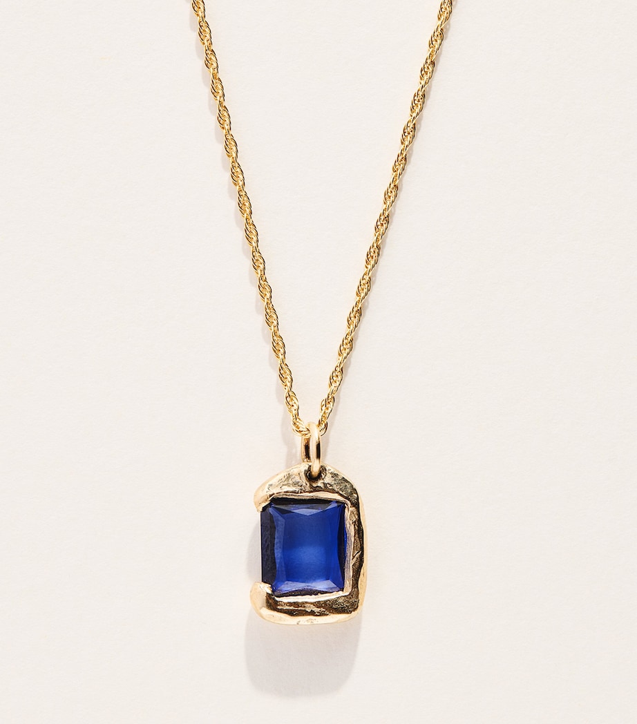 Bleue Burnham Yellow Gold and Sapphire Rose Pendant Necklace Gold Image 1