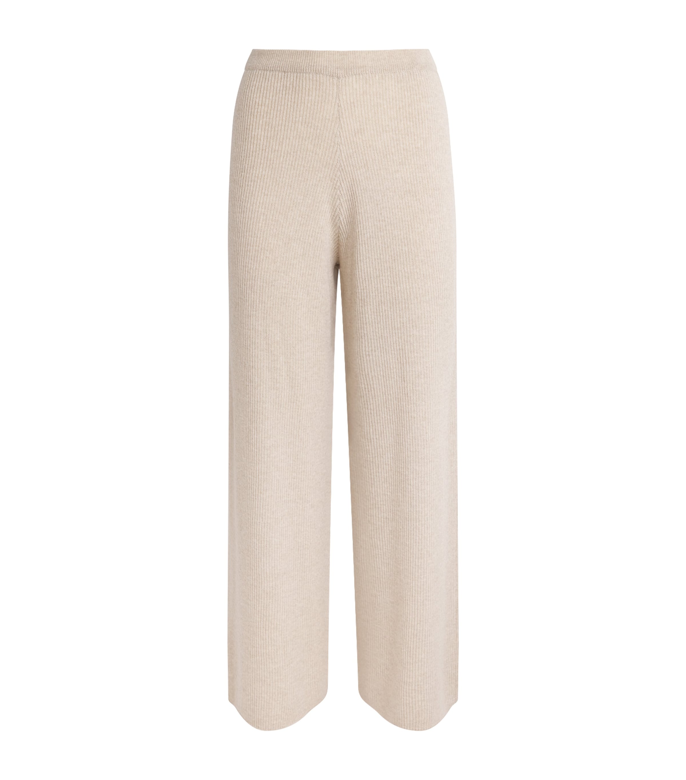 Johnstons Of Elgin Womens Wool Ribbed Trousers Stone Image 1