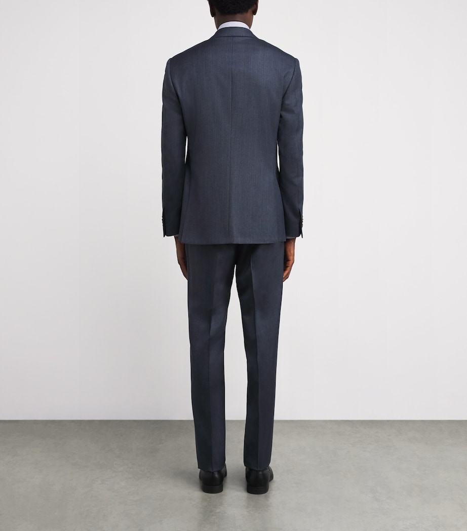 Virgin Wool 2-Piece Suit 01 NAVY BLUE Image 4