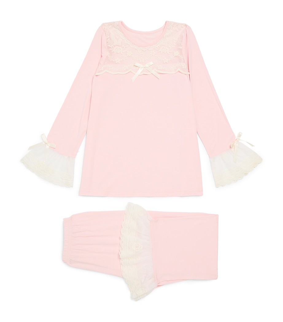 Lace-Trim Alana Pyjama Set (2-12 Years) PALE PINK Image 1