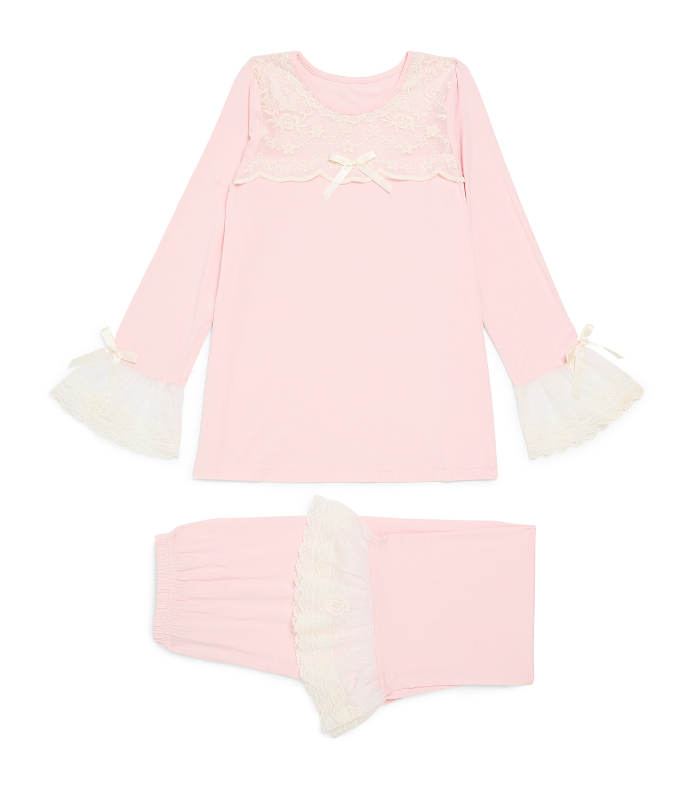 Amiki Lace-Trim Alana Pyjama Set (2-12 Years) | Girls Clothing | Nightwear | Pyjamas
