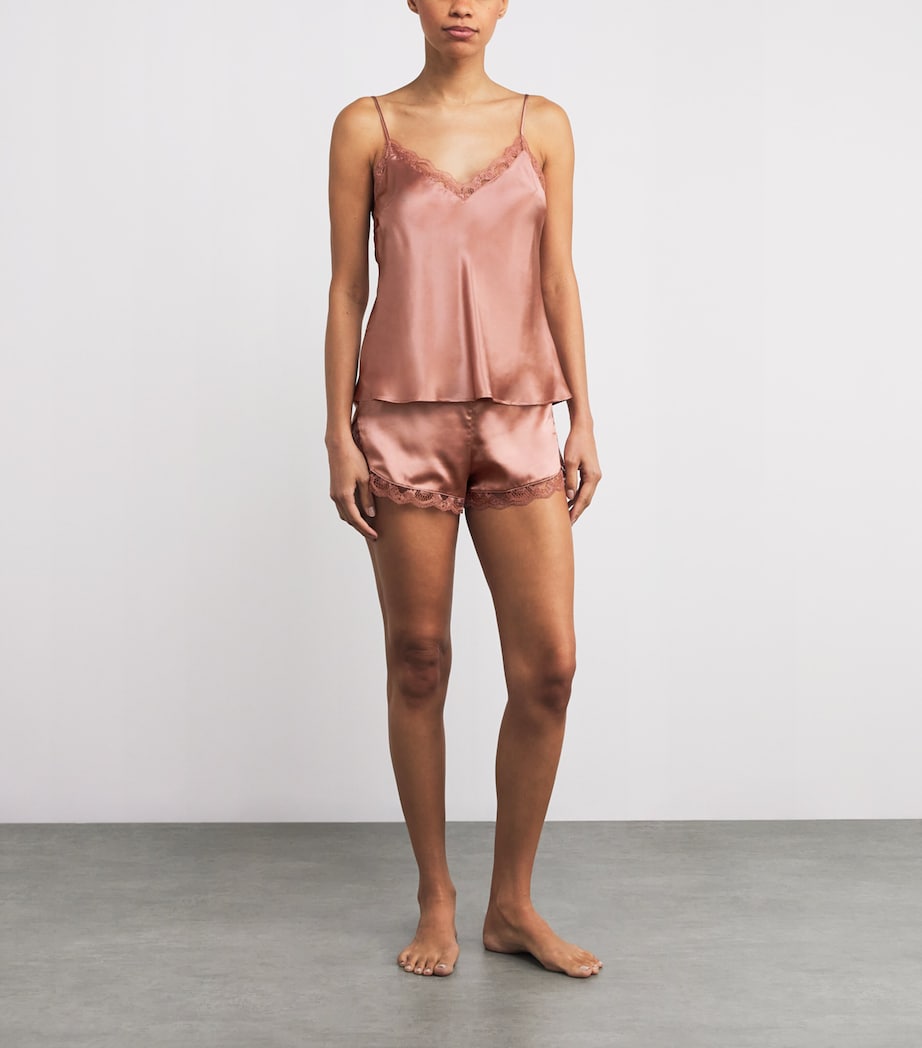 Silk-Blend Love Me Tank Pyjama Top 469 SMOKEY PINK Image 2