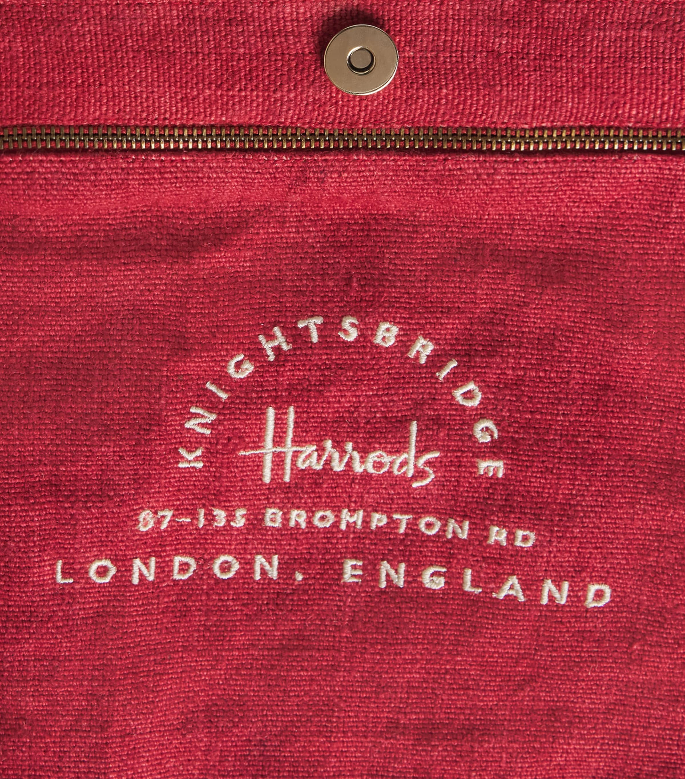 Harrods Jute Stripe Shopper Bag Red Image 4
