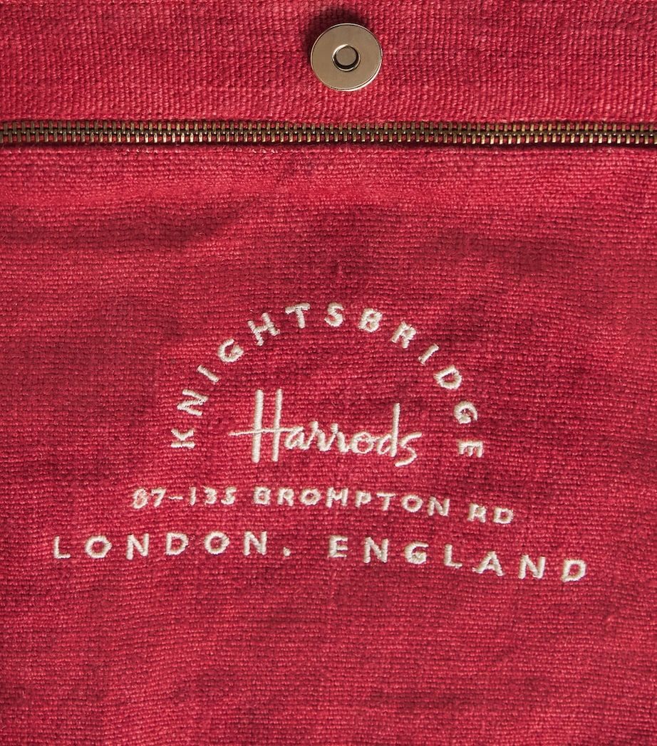 Harrods Jute Stripe Shopper Bag Red Image 4