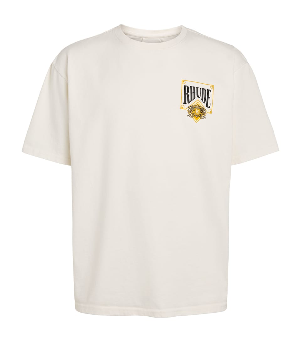 Rhude Cotton Playing Card T-shirt White / Ylw /