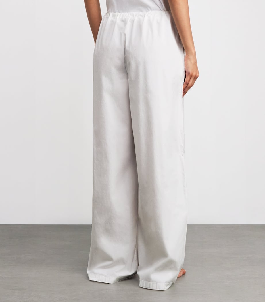 Cotton Poplin Wide-Leg Trousers SNOW Image 4