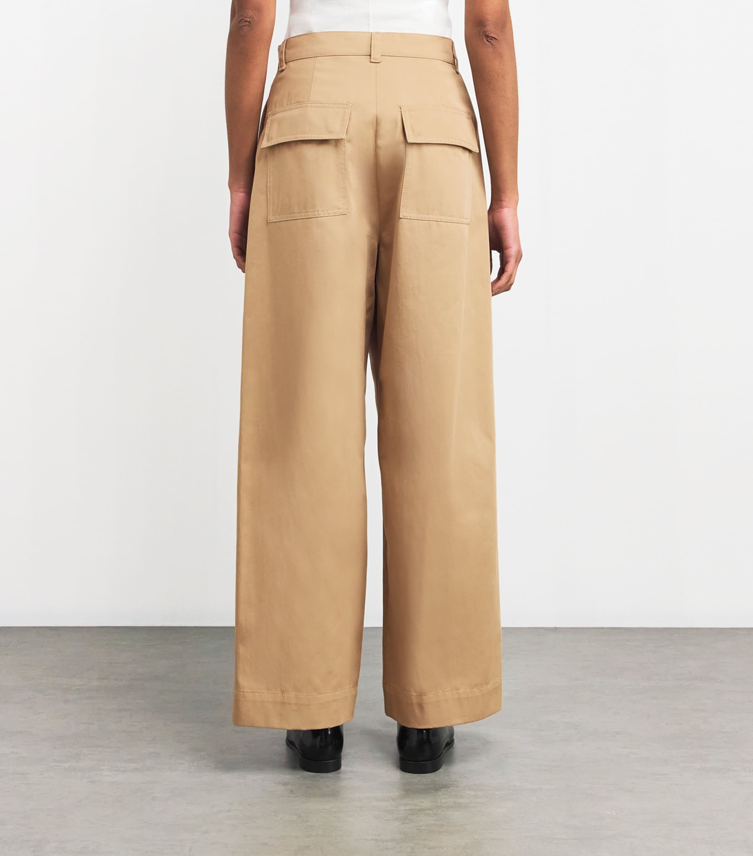 Weekend Max Mara Cotton Wide-Leg Nebbie Tailored Trousers