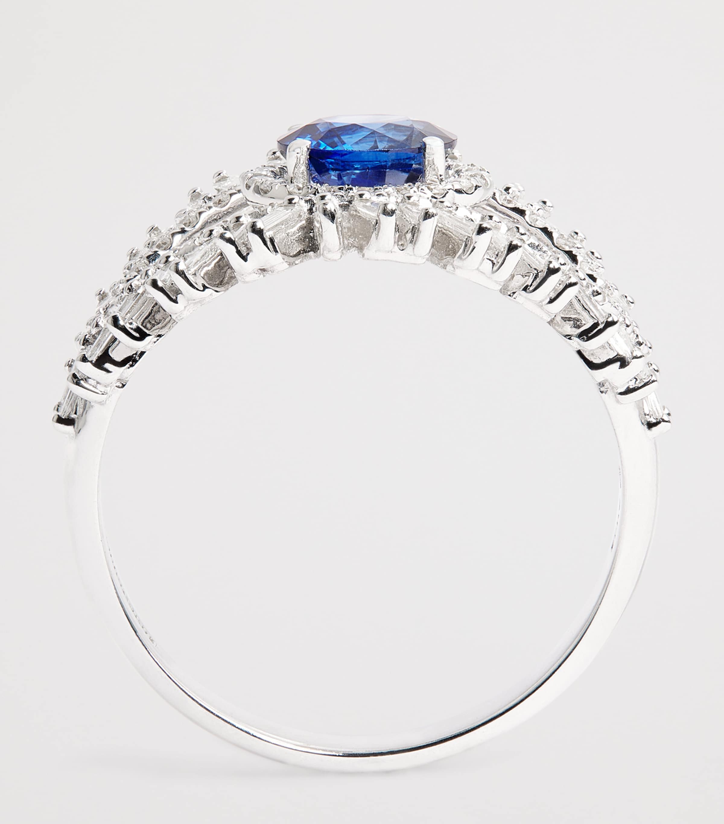 Suzanne Kalan White Gold, Diamond and Blue Sapphire Milli Evil Eye Ring (Size 6.5) Wg/db Image 5
