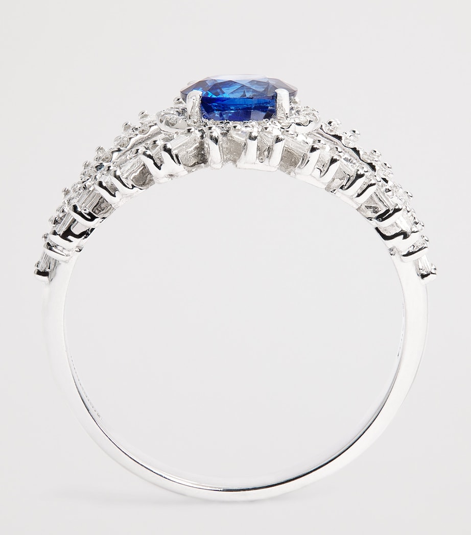 Suzanne Kalan White Gold, Diamond and Blue Sapphire Milli Evil Eye Ring (Size 6.5) Wg/db Image 5
