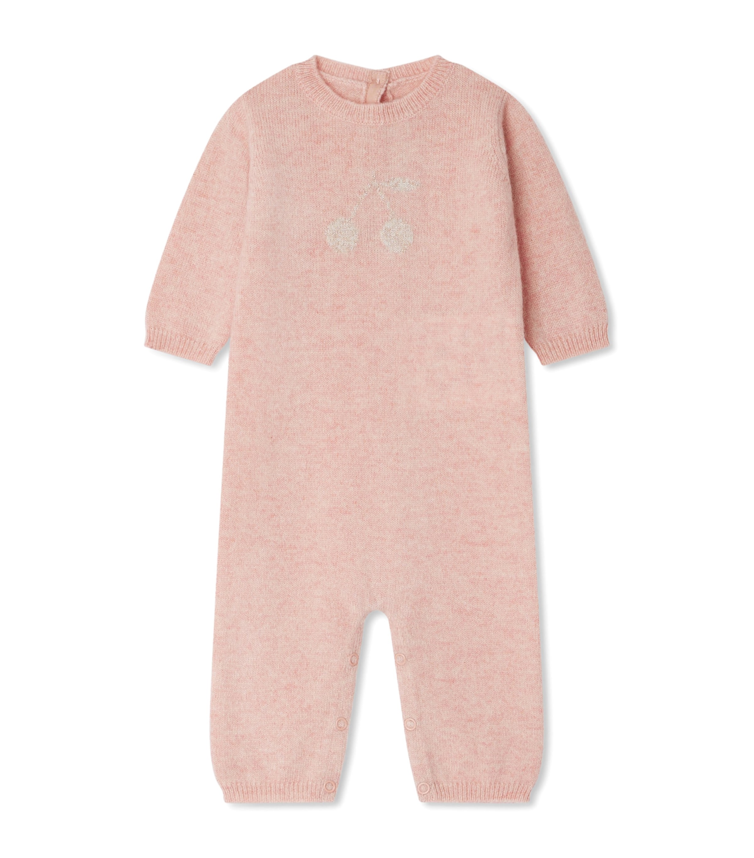 Bonpoint Kids' Cashmere Cherry Jumpsuit In Pink