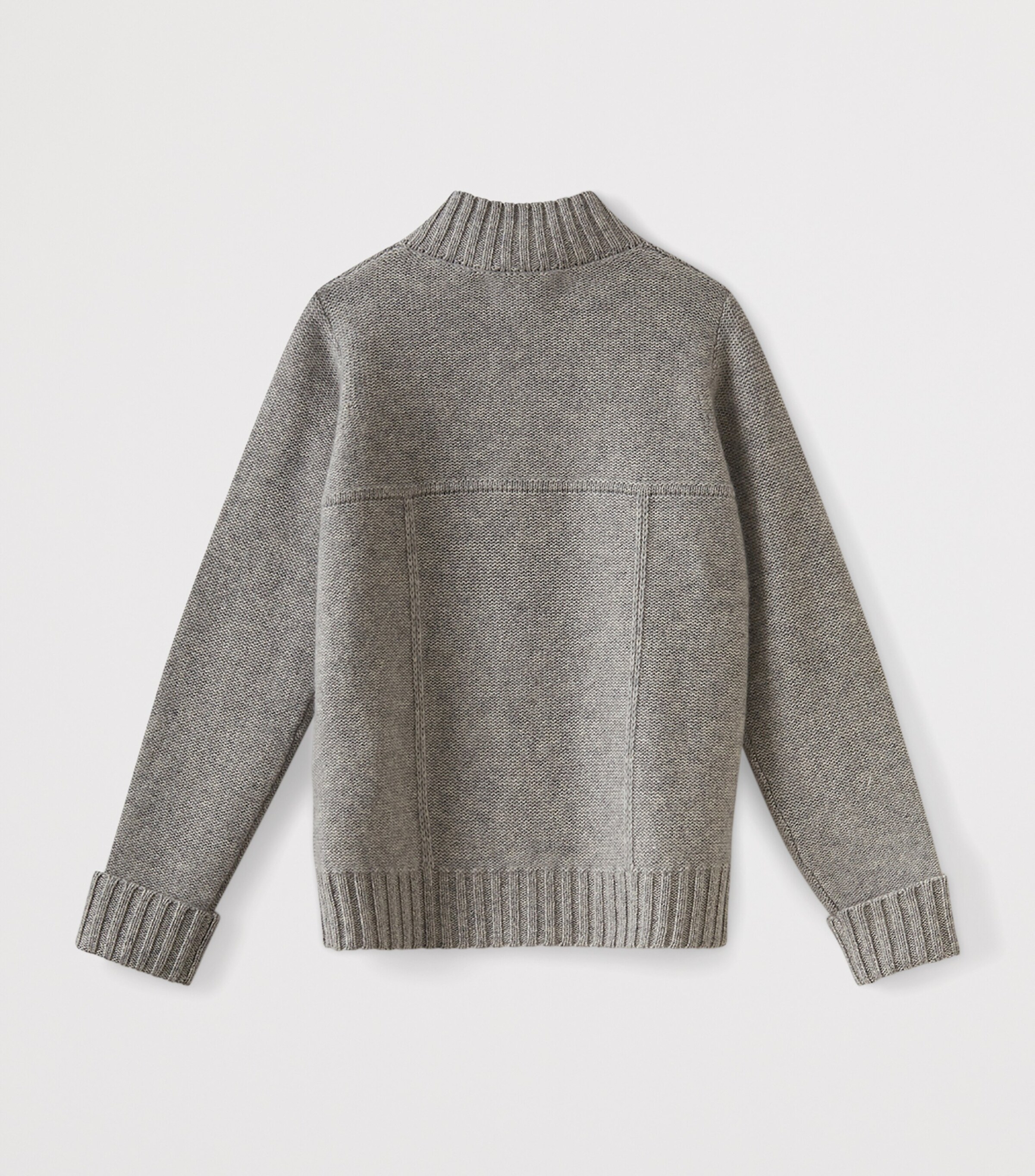 Bonpoint Cashmere Funnel-Neck Cardigan (10-12 Years) Gris Chine C. Image 2