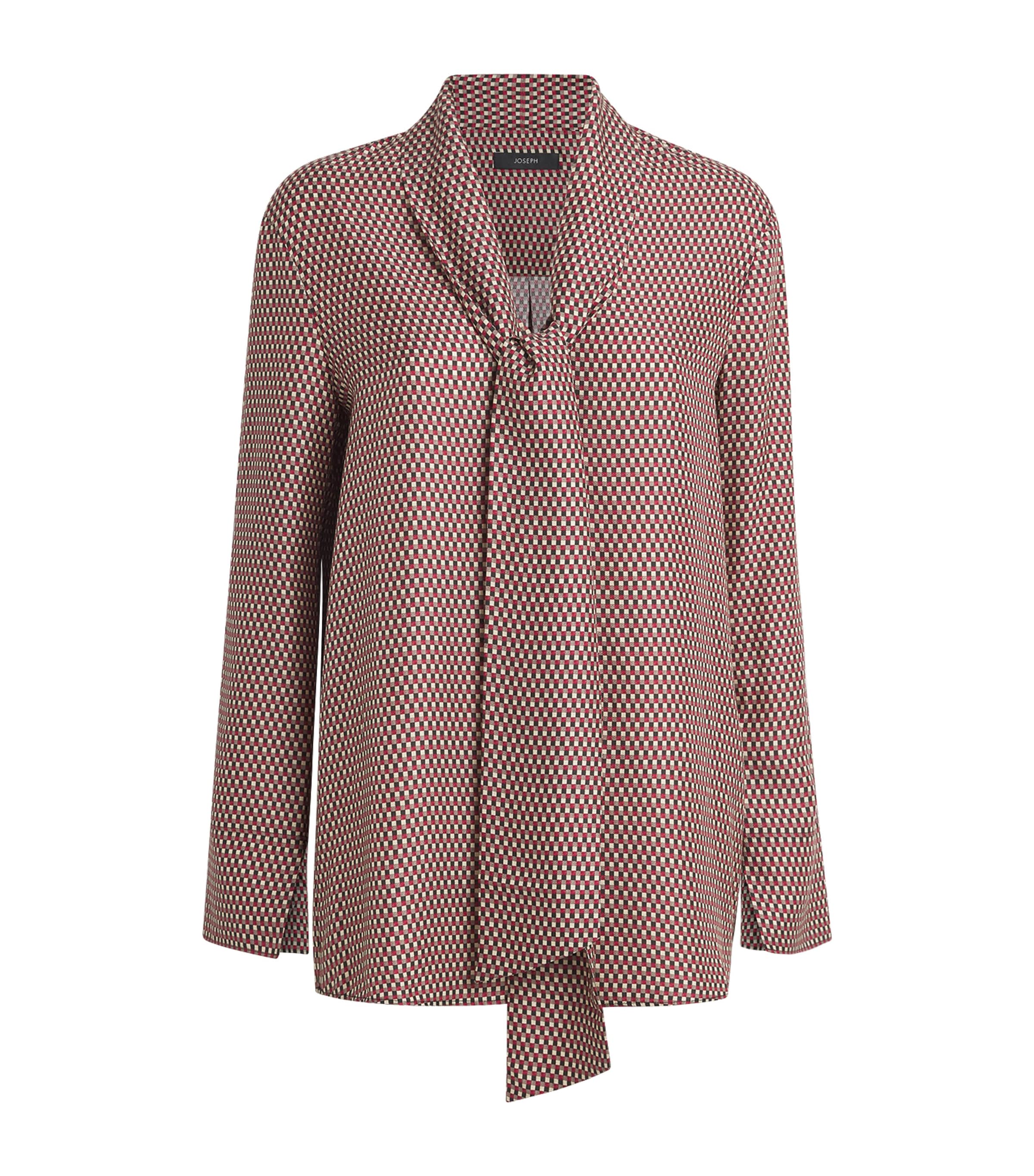 Joseph Silk-blend Polka-dot Adele Blouse In Brown