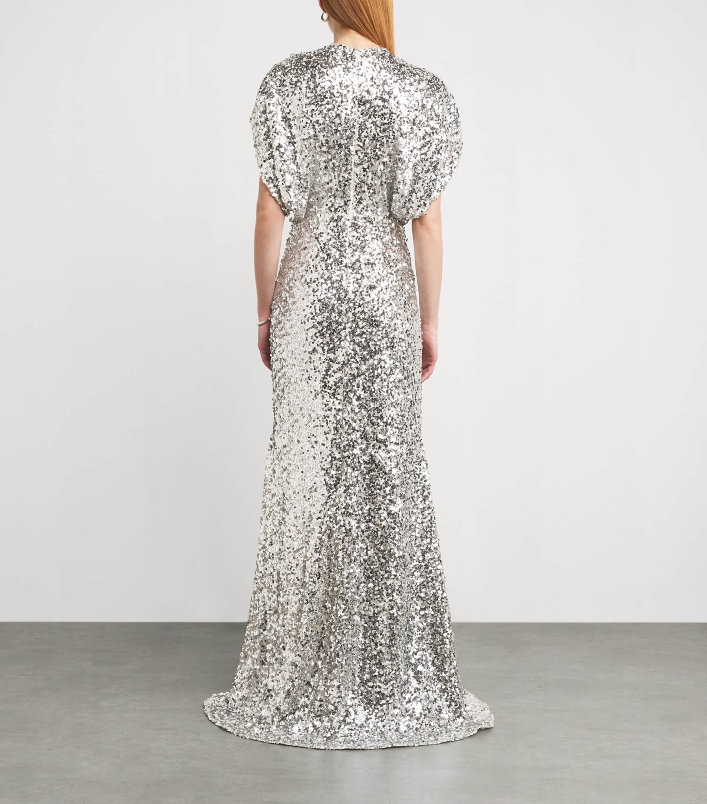 Sequin Hulot Gown IVORY SILVER Image 3