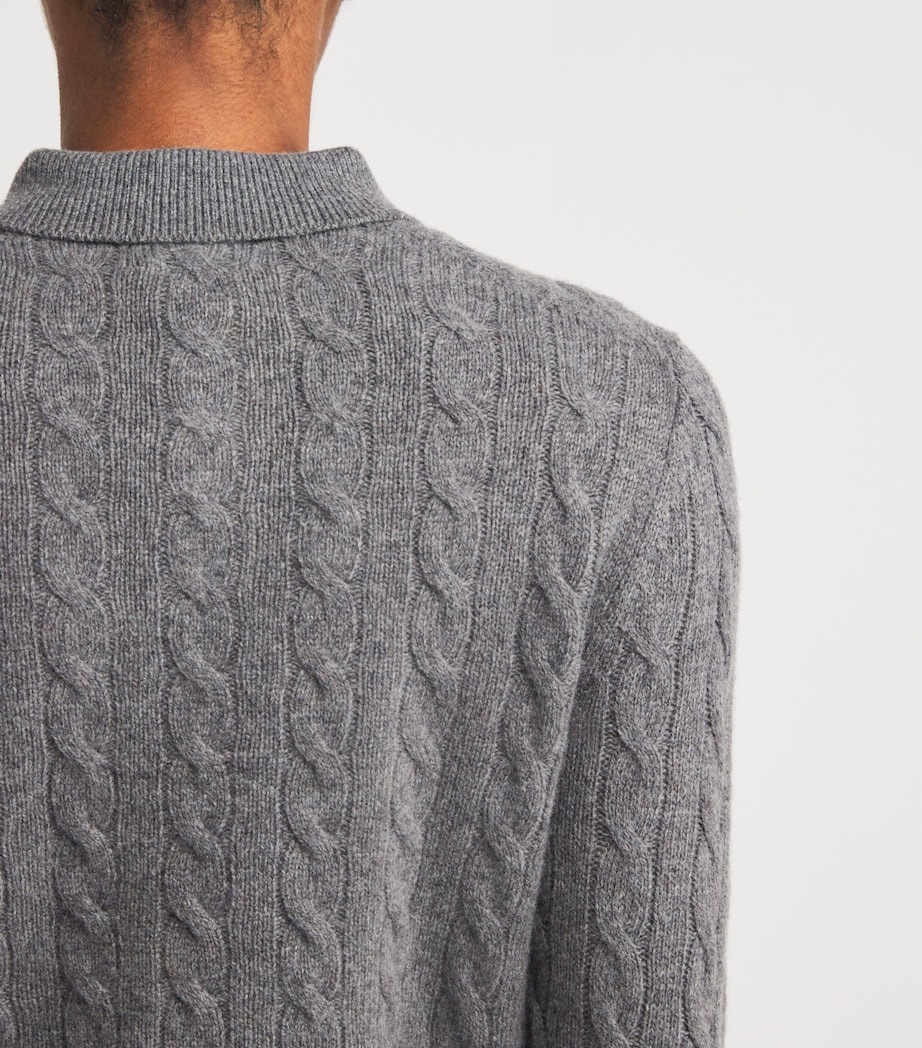 Wool-Cashmere Cable-Knit Sweater BATTALION GRY HEATHR Image 6