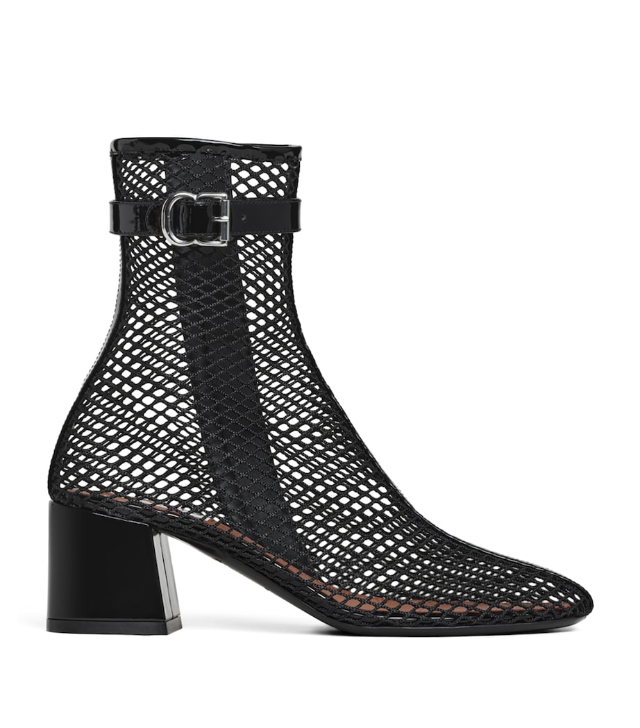 Alaïa Leather Mesh Ankle Boots 55 Black Image 1