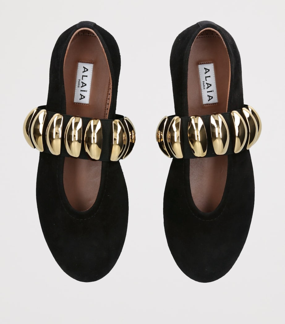 Suede Pebble Ballet Flats BLACK/COMB Image 4