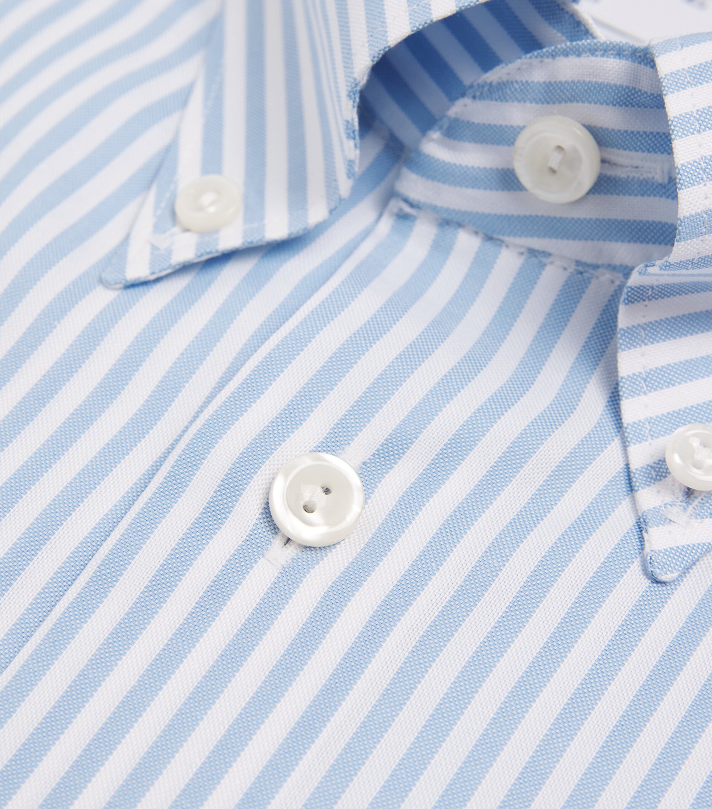 Eton Mens Cotton Signature Oxford Slim Shirt Light Blue Image 5