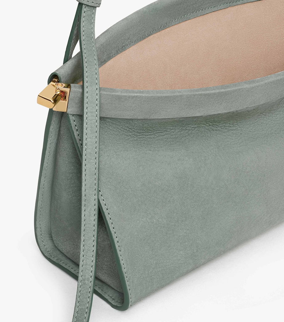 Medium Leather Le Click East West Shoulder Bag SAUGE Image 4