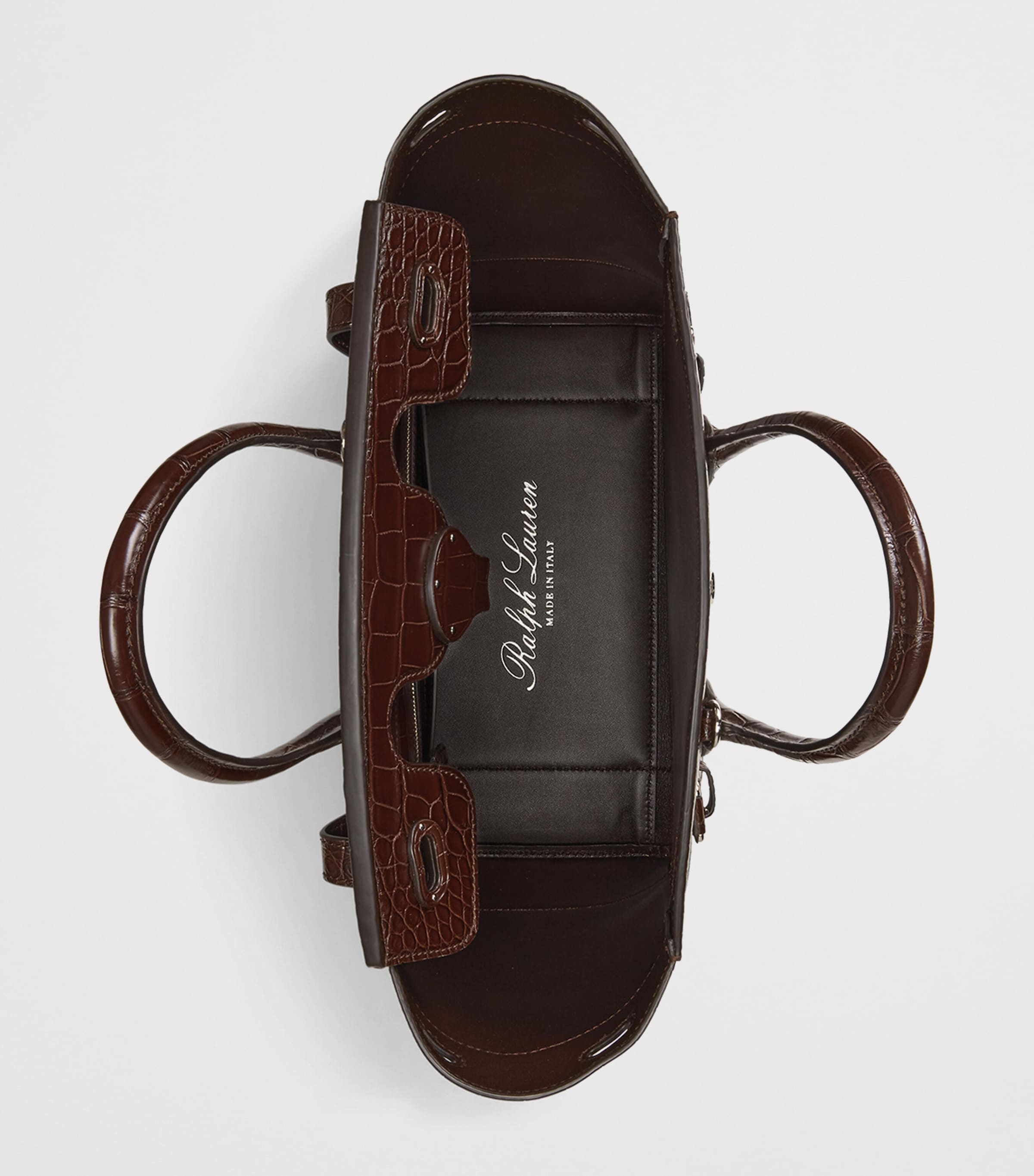 Wool-Alligator Soft Ricky 33 Top-Handle Bag MOCHA/MEDIUM GREY Image 4