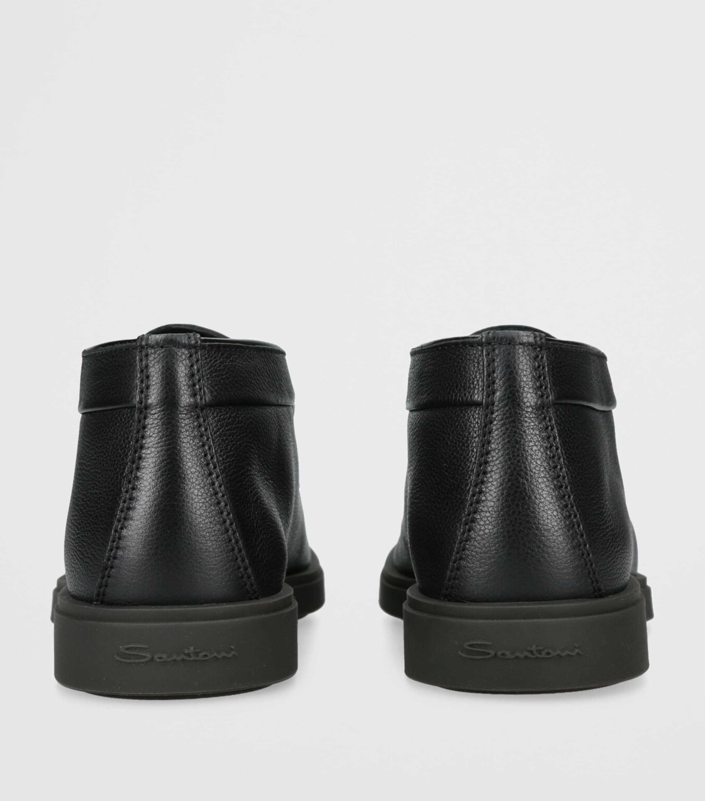 Leather Detroit Ankle Boots BLACK Image 2