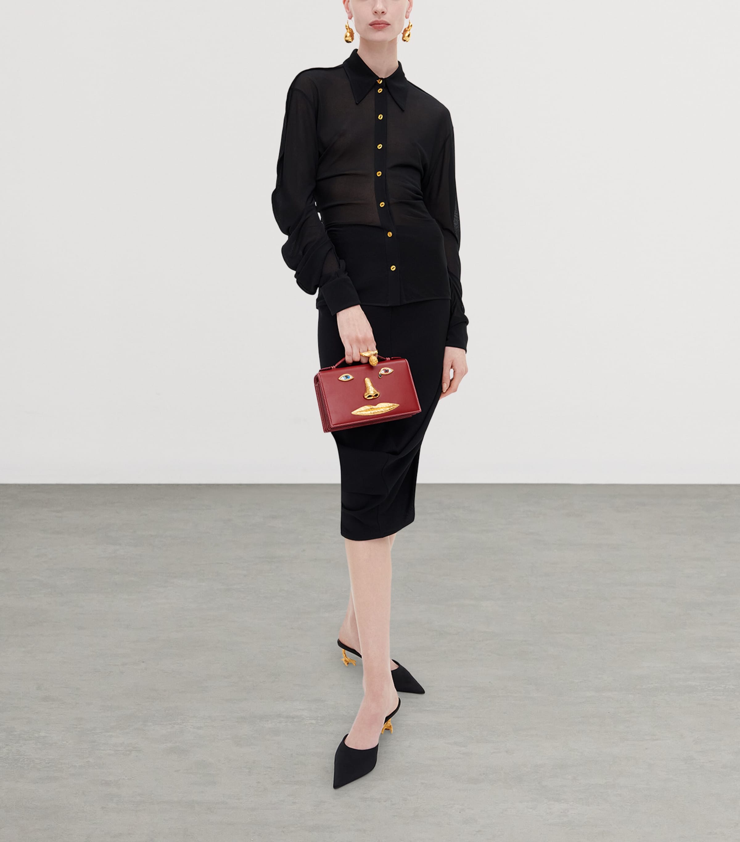 Schiaparelli Face Anatomy Clutch Bag Red Image 2